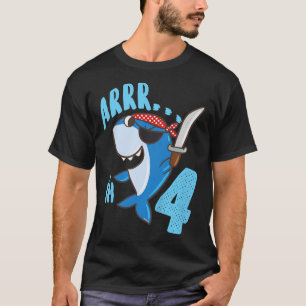 Kids 4e födelsedagen Gift Idea Boys Shark Pirat 4 T Shirt