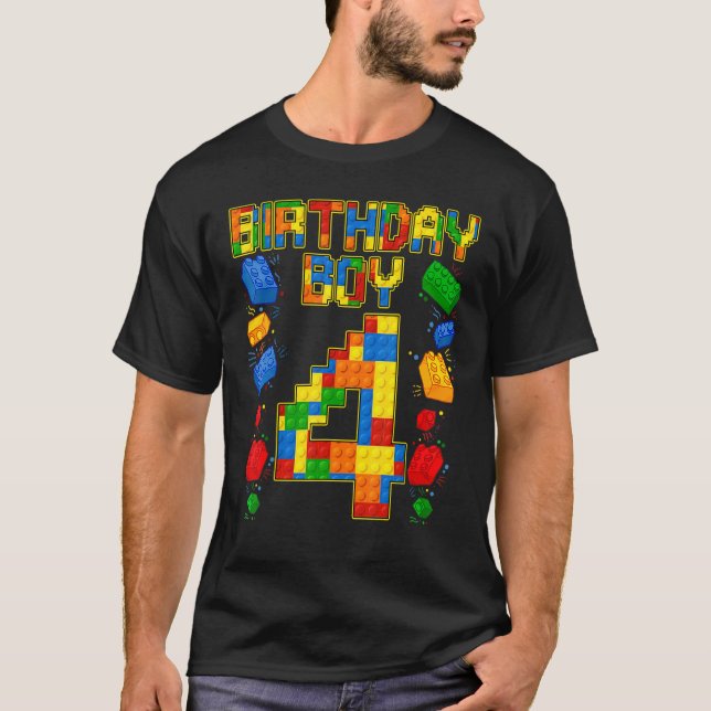 Kids 4e födelsedagen Master Builder 4 års gammalt  T Shirt (Framsida)