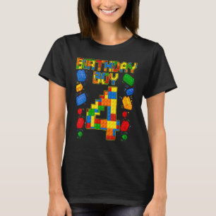 Kids 4e födelsedagen Master Builder 4 års gammalt T Shirt