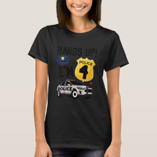 Kids 4e födelsedagen Policeman Boy Fyra År gammal T Shirt