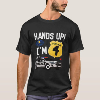 Kids 4e födelsedagen Policeman Boy Fyra År gammal T Shirt