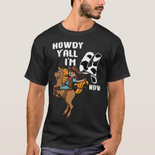 Kids 4e födelsedagen Rodeo Western Cowboy Howdy Y' T Shirt