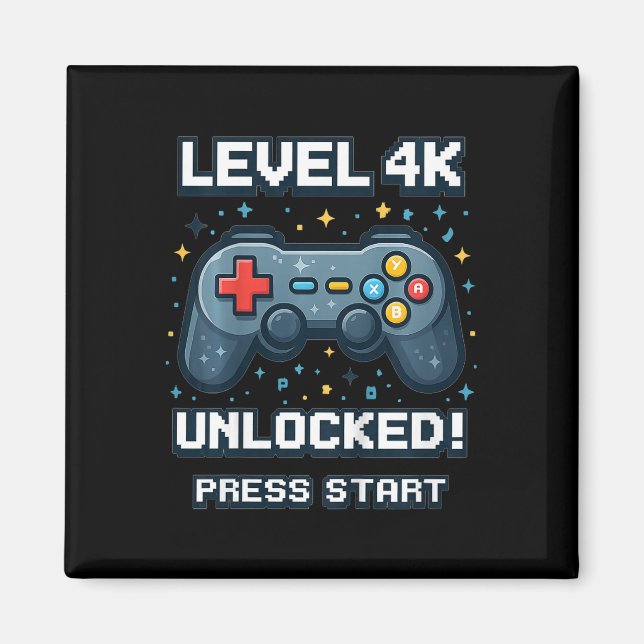 Kids 4k Boys Ck To School Retro Gamer 4k Unlocked  Magnet (Framsidan)