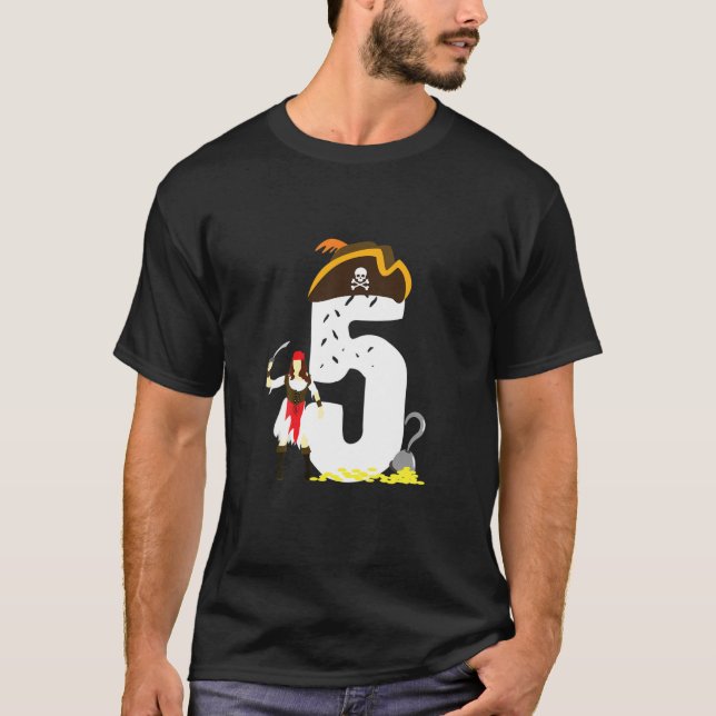 Kids 5:e födelsedag Pirat Bride Gift T Shirt (Framsida)