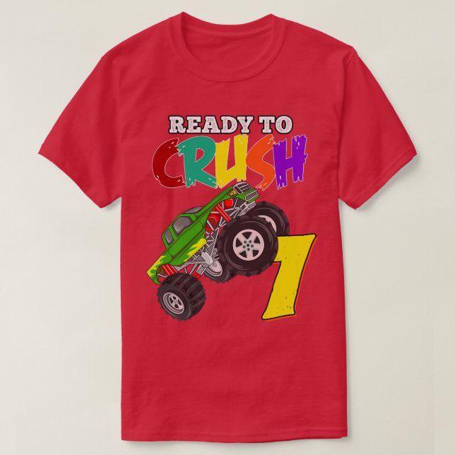 Kids 5th Birthday Boys Monster Truck 5 Year Old Ra T Shirt (Design framsida)
