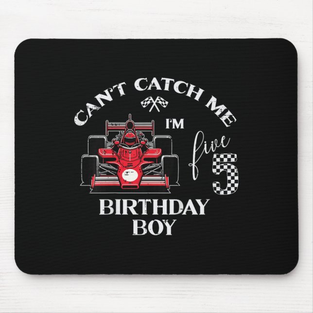 Kids 5th Birthday Race Car Bday Boy Cant Catch Me  Musmatta (Framsidan)
