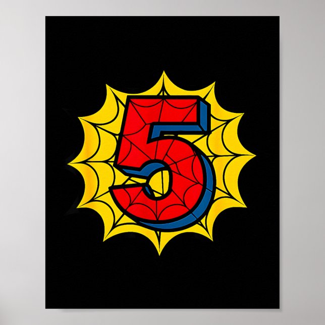 Kids 5th Birthday Sder Theme Party 5 Year Old Boys Poster (Framsidan)