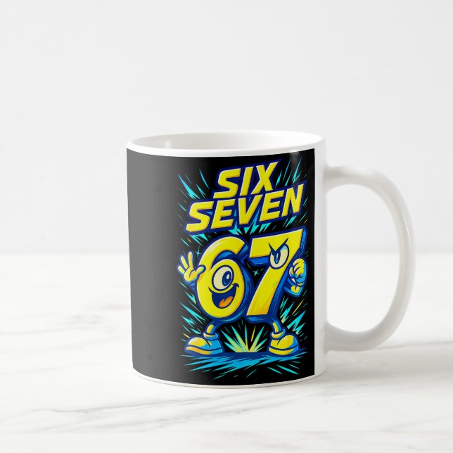 Kids 67 Six Seven Italian Brainrot 6 7 Funny Meme  Kaffemugg (Höger)