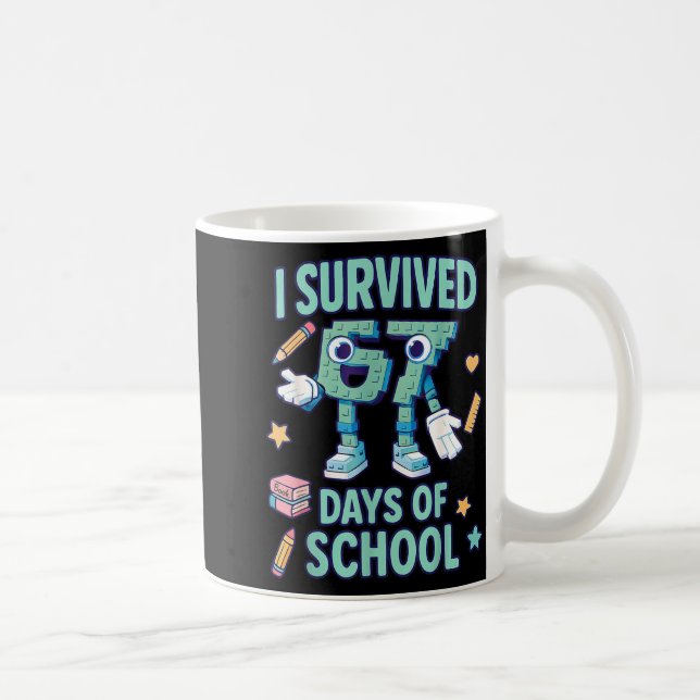 Kids 6-7 Meme I Survived 67 Days Of School  Kaffemugg (Höger)