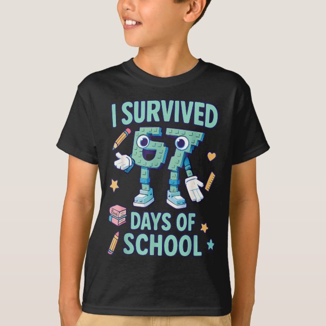 Kids 6-7 Meme I Survived 67 Days Of School  T Shirt (Framsida)