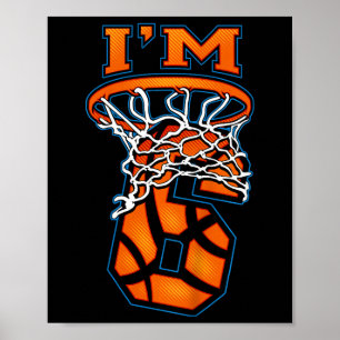 Kids 6e Birthday Basketball Jag är 6 Boy 6e B Poster