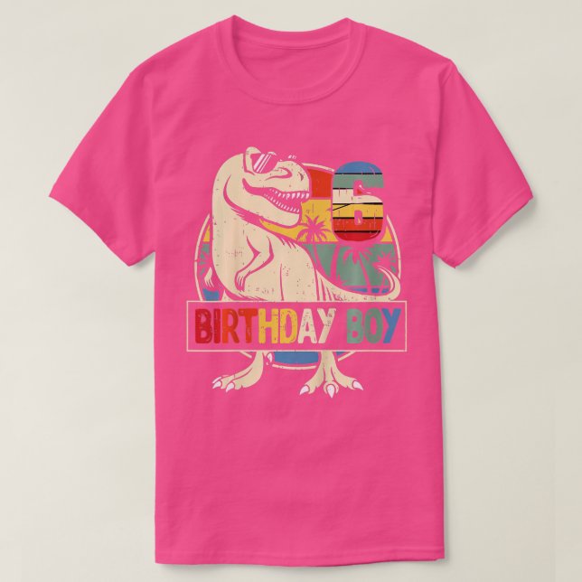Kids 6e Birthday Boy Dino Rex Dinosaur Boys Matc T Shirt (Design framsida)
