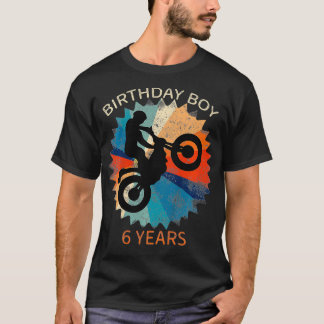Kids 6e Birthday Boys Motocross Dirtcycle 6 år T Shirt