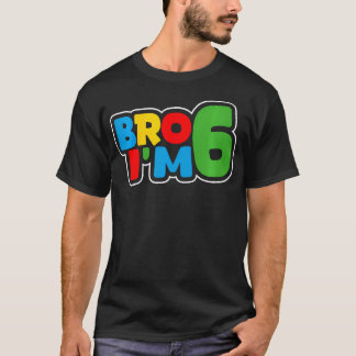 Kids 6e Birthday Shirt Boy Bro Im 6 år gammal fyra T