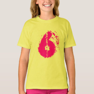 Kids 6e Birthday-skjorta Nummer sex i neonrosa T-shirt