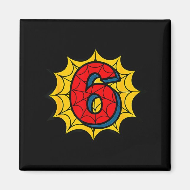 Kids 6th Birthday Sder Theme Party 6 Year Old Boys Magnet (Framsidan)