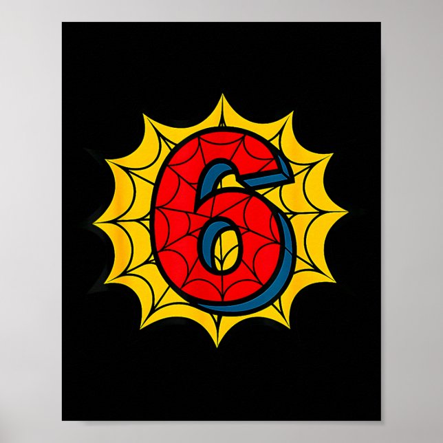 Kids 6th Birthday Sder Theme Party 6 Year Old Boys Poster (Framsidan)