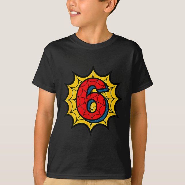 Kids 6th Birthday Sder Theme Party 6 Year Old Boys T Shirt (Framsida)