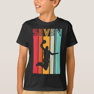Kids 7:e Birthday Basketball Älskare Gift 7 år Ol T Shirt