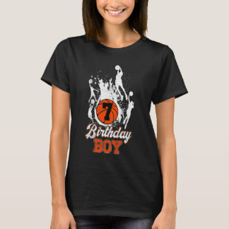 Kids 7:e Birthday Basketball Theme Birthday Boy 7 T Shirt