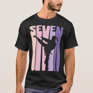 Kids 7:e Birthday Gift Karate Retro Taekwondo Mart T Shirt