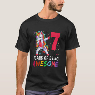 Kids 7 Year Old Girls Teens Dabbing Unicorn 7th B T Shirt