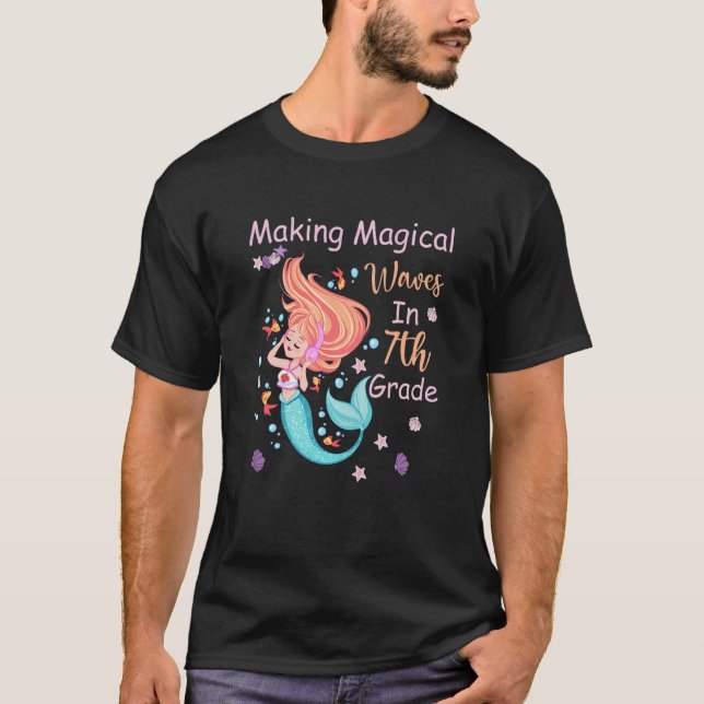 Kids 7th Grade Mermaid Making Magical Waves Kids G T Shirt (Framsida)
