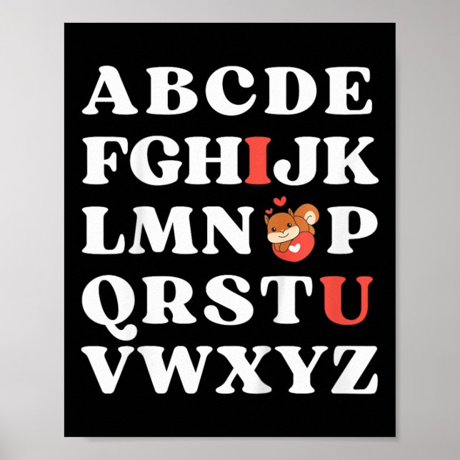Kids Abc I Kärlek, du är ekorre Alla hjärtans dag Poster (Framsidan)
