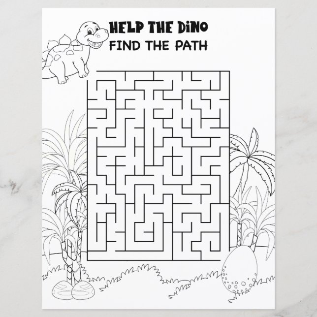 Kids Activity Stegosaurus Dinosaur Maze Roligt Puz (Framsida)