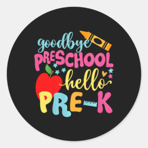 Kids Adjö Preschool Back to school Runt Klistermärke