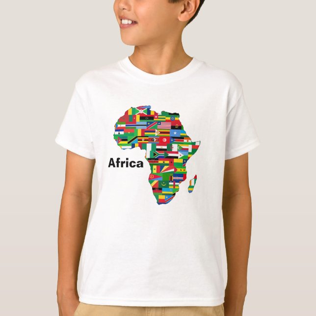 Kids Afrika Karta T Shirt (Framsida)