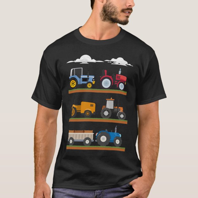 Kids Agricultural Machinery Tractor Älskare T Shirt (Framsida)