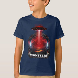 Kids Alien Monster UFO Space Graphic T-Shirt