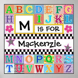 Kids Alphabet Art 24x24-Personlig Poster