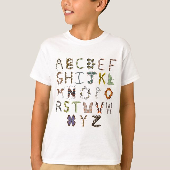 Kids Alphabet Kryp T Shirt (Framsida)