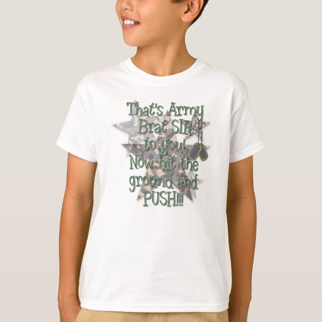Kids American Apparel Tee - Army Brat Herr (Framsida)