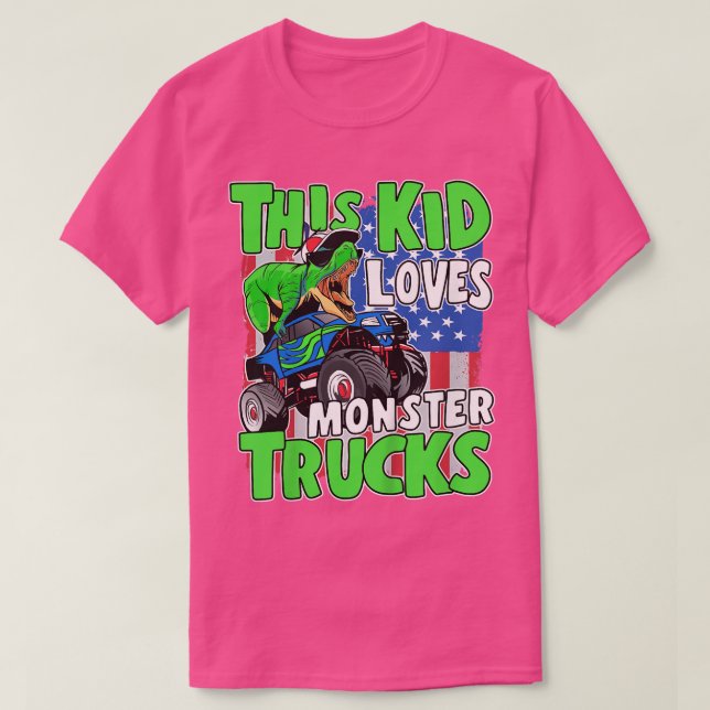 Kids American Flag Dinosaur Toddler This Kid Loves T Shirt (Design framsida)