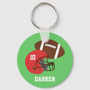 Kids American Football Helmet Namn Nyckelring