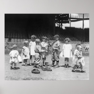 Kids and Baseball, tidigt 1900-talet Poster