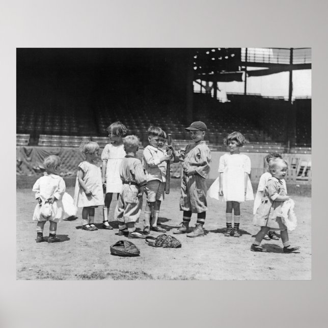 Kids and Baseball, tidigt 1900-talet Poster (Framsidan)