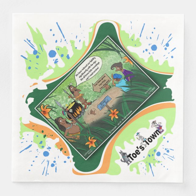 Kids And Cursive | Dry Logic Humor Dinner Napkin Pappersservett (Framsida)