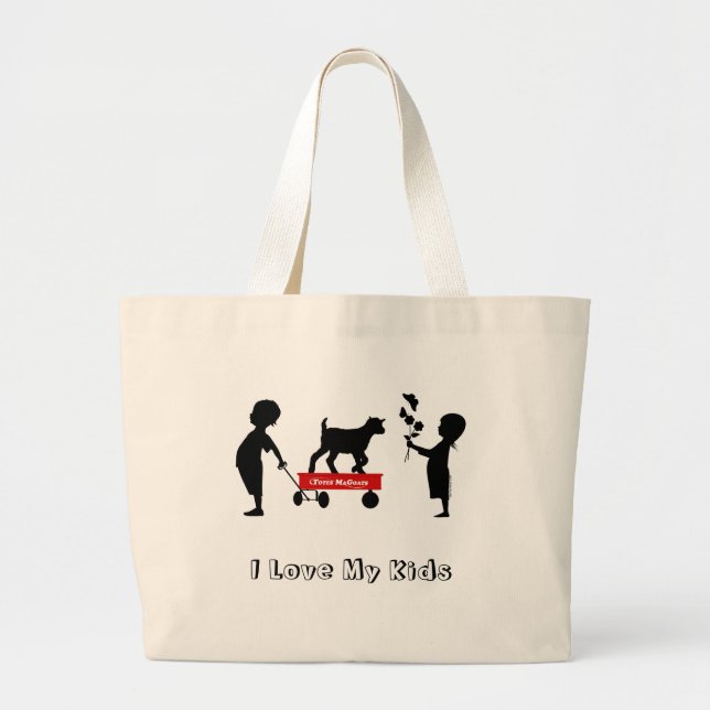 Kids and Goat Totes MaGoat Little Red Wagon Jumbo Tygkasse (Framsidan)