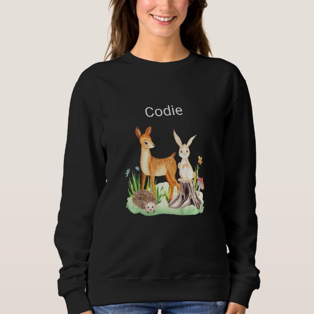 Kids Animal deer rabbit hedgehog Codie T Shirt (Framsida)