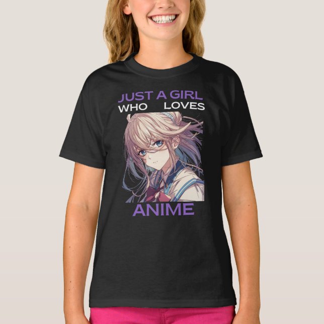 Kids Anime Girl Graphic T-Shirt (Framsida)
