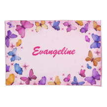 Kids Anpassningsbar Butterfly Pillowcase