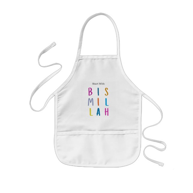 Kids Apron - börja med Bismillah Barnförkläde (Framsidan)