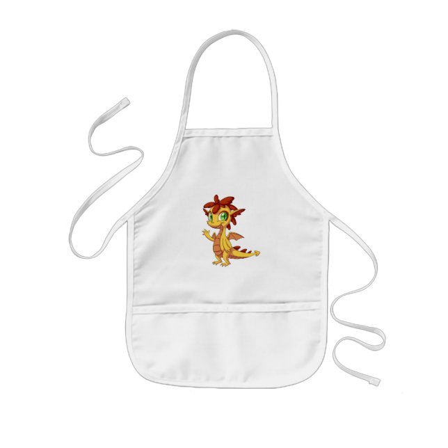 Kids Apron/Cute Dragon Barnförkläde (Framsidan)