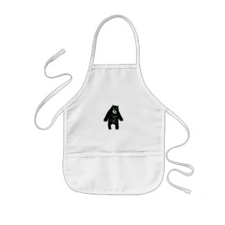 Kids apron with bear illustration barnförkläde