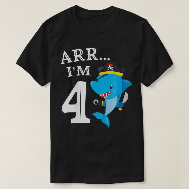 Kids ARR I'M 4 Birthday Pirate  I 4th Birthday Sha T Shirt (Design framsida)