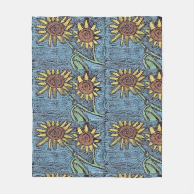 Kids Art for CHOC - Sunflowers Forever Fleecefilt (Framsidan)